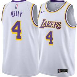 White Ryan Kelly Twill Basketball Jersey -Lakers #4 Kelly Twill Jerseys, FREE SHIPPING