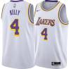 White Ryan Kelly Twill Basketball Jersey -Lakers #4 Kelly Twill Jerseys, FREE SHIPPING