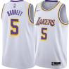 White Dick Barnett Twill Basketball Jersey -Lakers #5 Barnett Twill Jerseys, FREE SHIPPING