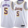 White Tom Abernethy Twill Basketball Jersey -Lakers #5 Abernethy Twill Jerseys, FREE SHIPPING