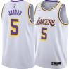 White Eddie Jordan Twill Basketball Jersey -Lakers #5 Jordan Twill Jerseys, FREE SHIPPING