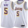 White Steve Blake Twill Basketball Jersey -Lakers #5 Blake Twill Jerseys, FREE SHIPPING