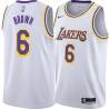 White Chucky Brown Twill Basketball Jersey -Lakers #6 Brown Twill Jerseys, FREE SHIPPING