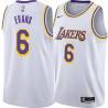 White Maurice Evans Twill Basketball Jersey -Lakers #6 Evans Twill Jerseys, FREE SHIPPING