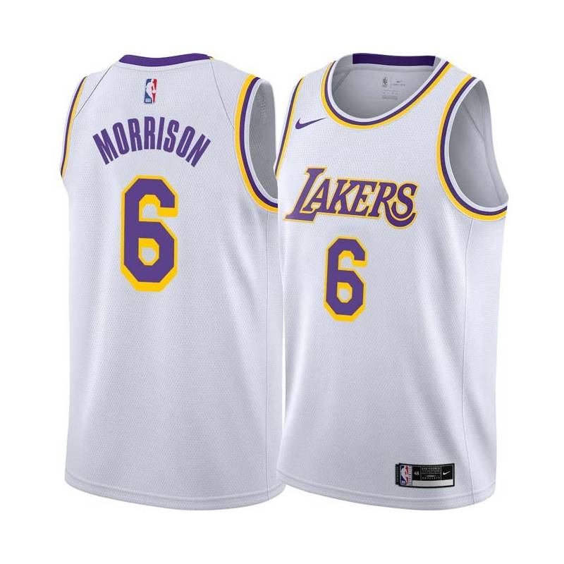 White Adam Morrison Twill Basketball Jersey -Lakers #6 Morrison Twill Jerseys, FREE SHIPPING