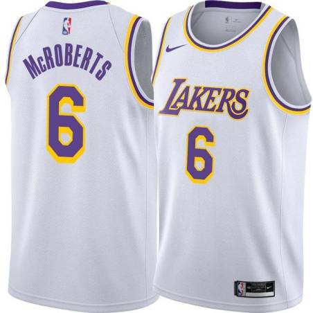 White Josh McRoberts Twill Basketball Jersey -Lakers #6 McRoberts Twill Jerseys, FREE SHIPPING