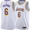 White Kent Bazemore Twill Basketball Jersey -Lakers #6 Bazemore Twill Jerseys, FREE SHIPPING