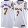 White Darius Johnson-Odom Twill Basketball Jersey -Lakers #7 Johnson-Odom Twill Jerseys, FREE SHIPPING