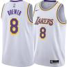 White Jim Brewer Twill Basketball Jersey -Lakers #8 Brewer Twill Jerseys, FREE SHIPPING