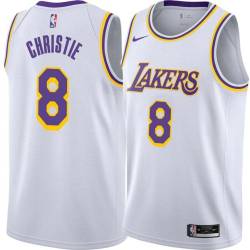 White Doug Christie Twill Basketball Jersey -Lakers #8 Christie Twill Jerseys, FREE SHIPPING