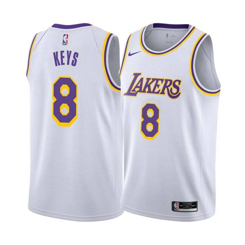 White Randolph Keys Twill Basketball Jersey -Lakers #8 Keys Twill Jerseys, FREE SHIPPING