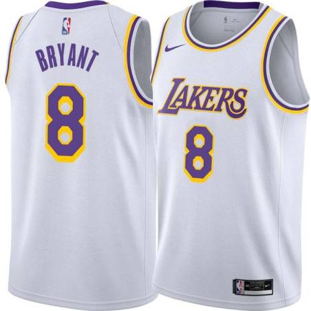 White Kobe Bryant Twill Basketball Jersey -Lakers #8 Bryant Twill Jerseys, FREE SHIPPING