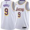 White Bryon Russell Twill Basketball Jersey -Lakers #9 Russell Twill Jerseys, FREE SHIPPING