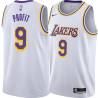 White Laron Profit Twill Basketball Jersey -Lakers #9 Profit Twill Jerseys, FREE SHIPPING