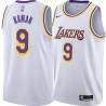 White Chris Kaman Twill Basketball Jersey -Lakers #9 Kaman Twill Jerseys, FREE SHIPPING