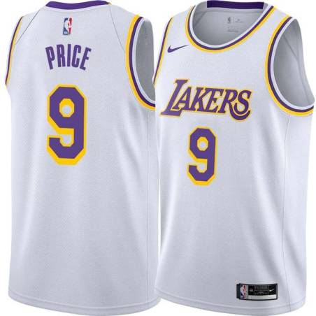 White Ronnie Price Twill Basketball Jersey -Lakers #9 Price Twill Jerseys, FREE SHIPPING