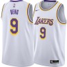 White Luol Deng Twill Basketball Jersey -Lakers #9 Deng Twill Jerseys, FREE SHIPPING