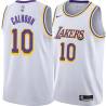 White Corky Calhoun Twill Basketball Jersey -Lakers #10 Calhoun Twill Jerseys, FREE SHIPPING