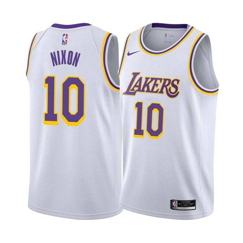 White Norm Nixon Twill Basketball Jersey -Lakers #10 Nixon Twill Jerseys, FREE SHIPPING