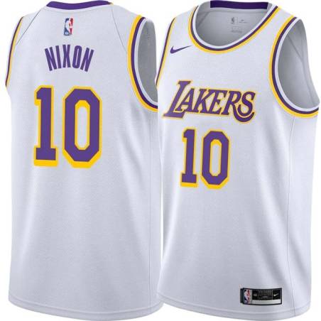 White Norm Nixon Twill Basketball Jersey -Lakers #10 Nixon Twill Jerseys, FREE SHIPPING