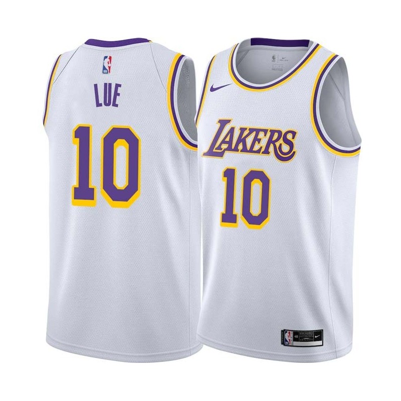 White Tyronn Lue Twill Basketball Jersey -Lakers #10 Lue Twill Jerseys, FREE SHIPPING