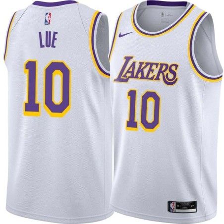 White Tyronn Lue Twill Basketball Jersey -Lakers #10 Lue Twill Jerseys, FREE SHIPPING