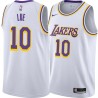 White Tyronn Lue Twill Basketball Jersey -Lakers #10 Lue Twill Jerseys, FREE SHIPPING