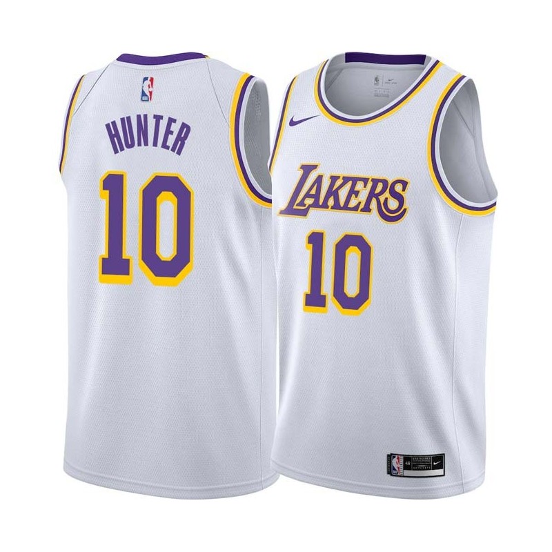 White Lindsey Hunter Twill Basketball Jersey -Lakers #10 Hunter Twill Jerseys, FREE SHIPPING