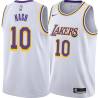 White Steve Nash Twill Basketball Jersey -Lakers #10 Nash Twill Jerseys, FREE SHIPPING