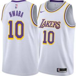 White David Nwaba Twill Basketball Jersey -Lakers #10 Nwaba Twill Jerseys, FREE SHIPPING