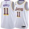 White Billy Hassett Twill Basketball Jersey -Lakers #11 Hassett Twill Jerseys, FREE SHIPPING