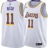 White Lew Hitch Twill Basketball Jersey -Lakers #11 Hitch Twill Jerseys, FREE SHIPPING