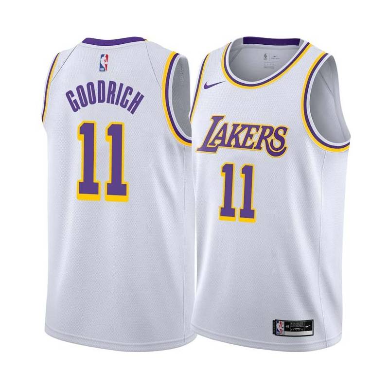 White Gail Goodrich Twill Basketball Jersey -Lakers #11 Goodrich Twill Jerseys, FREE SHIPPING