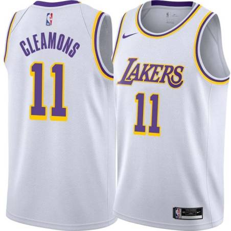 White Jim Cleamons Twill Basketball Jersey -Lakers #11 Cleamons Twill Jerseys, FREE SHIPPING