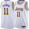 White Jim Cleamons Twill Basketball Jersey -Lakers #11 Cleamons Twill Jerseys, FREE SHIPPING