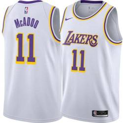 White Bob McAdoo Twill Basketball Jersey -Lakers #11 McAdoo Twill Jerseys, FREE SHIPPING