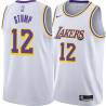 White Gene Stump Twill Basketball Jersey -Lakers #12 Stump Twill Jerseys, FREE SHIPPING