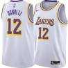 White Howie Schultz Twill Basketball Jersey -Lakers #12 Schultz Twill Jerseys, FREE SHIPPING