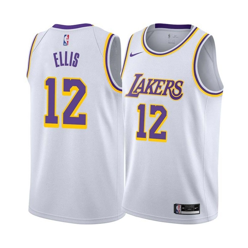 White Boo Ellis Twill Basketball Jersey -Lakers #12 Ellis Twill Jerseys, FREE SHIPPING