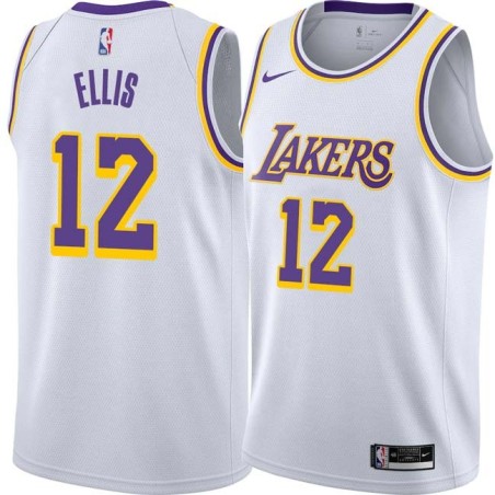 White Boo Ellis Twill Basketball Jersey -Lakers #12 Ellis Twill Jerseys, FREE SHIPPING