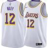 White Pat Riley Twill Basketball Jersey -Lakers #12 Riley Twill Jerseys, FREE SHIPPING