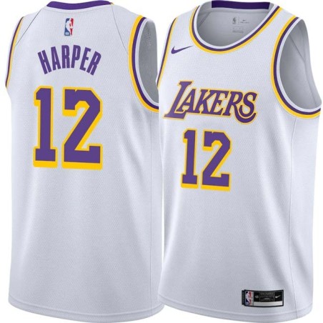 White Derek Harper Twill Basketball Jersey -Lakers #12 Harper Twill Jerseys, FREE SHIPPING