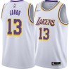 White Tony Jaros Twill Basketball Jersey -Lakers #13 Jaros Twill Jerseys, FREE SHIPPING