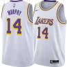 White Troy Murphy Twill Basketball Jersey -Lakers #14 Murphy Twill Jerseys, FREE SHIPPING