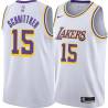 White Dick Schnittker Twill Basketball Jersey -Lakers #15 Schnittker Twill Jerseys, FREE SHIPPING