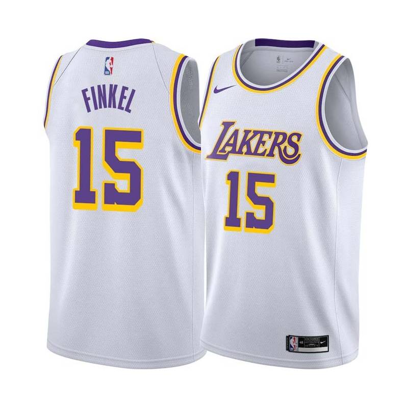 White Hank Finkel Twill Basketball Jersey -Lakers #15 Finkel Twill Jerseys, FREE SHIPPING