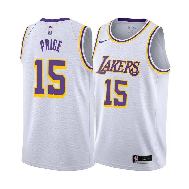 White Jim Price Twill Basketball Jersey -Lakers #15 Price Twill Jerseys, FREE SHIPPING