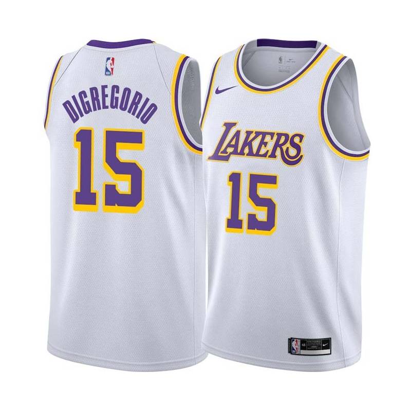 White Ernie DiGregorio Twill Basketball Jersey -Lakers #15 DiGregorio Twill Jerseys, FREE SHIPPING