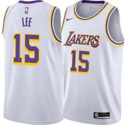 White Butch Lee Twill Basketball Jersey -Lakers #15 Lee Twill Jerseys, FREE SHIPPING