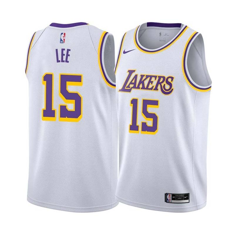 White Butch Lee Twill Basketball Jersey -Lakers #15 Lee Twill Jerseys, FREE SHIPPING